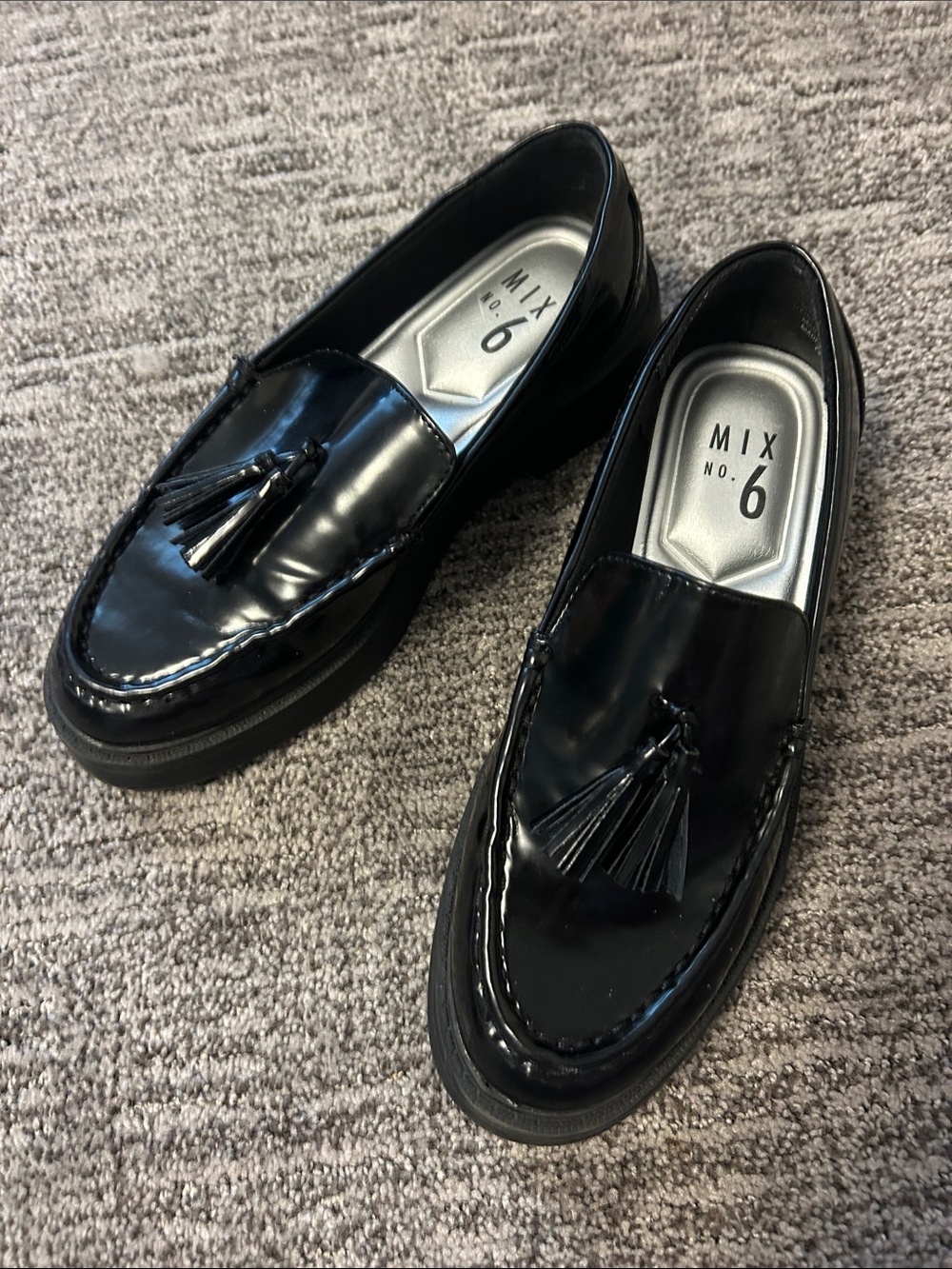 Mix No. 6 Black Patent Tassel Loafers